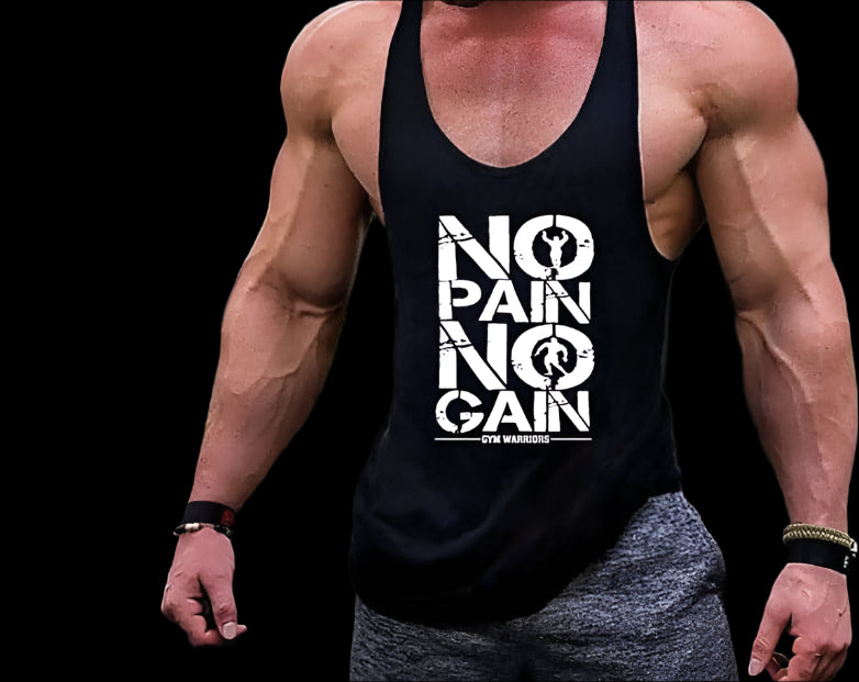 Active Armor Elite "No Pain No Gain" Stringer Tank | Black - Active ArmorFit