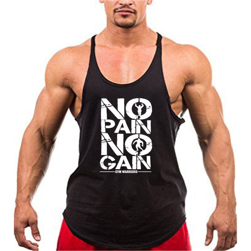 Active Armor Elite "No Pain No Gain" Stringer Tank | Black - Active ArmorFit