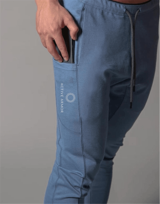 Active Armor "Juggernaut" | Premium Lifting Series | Tapered Tech Joggers | Blue - Active ArmorFit