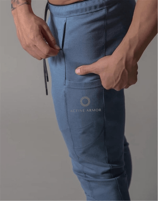 Active Armor "Juggernaut" | Premium Lifting Series | Tapered Tech Joggers | Blue - Active ArmorFit
