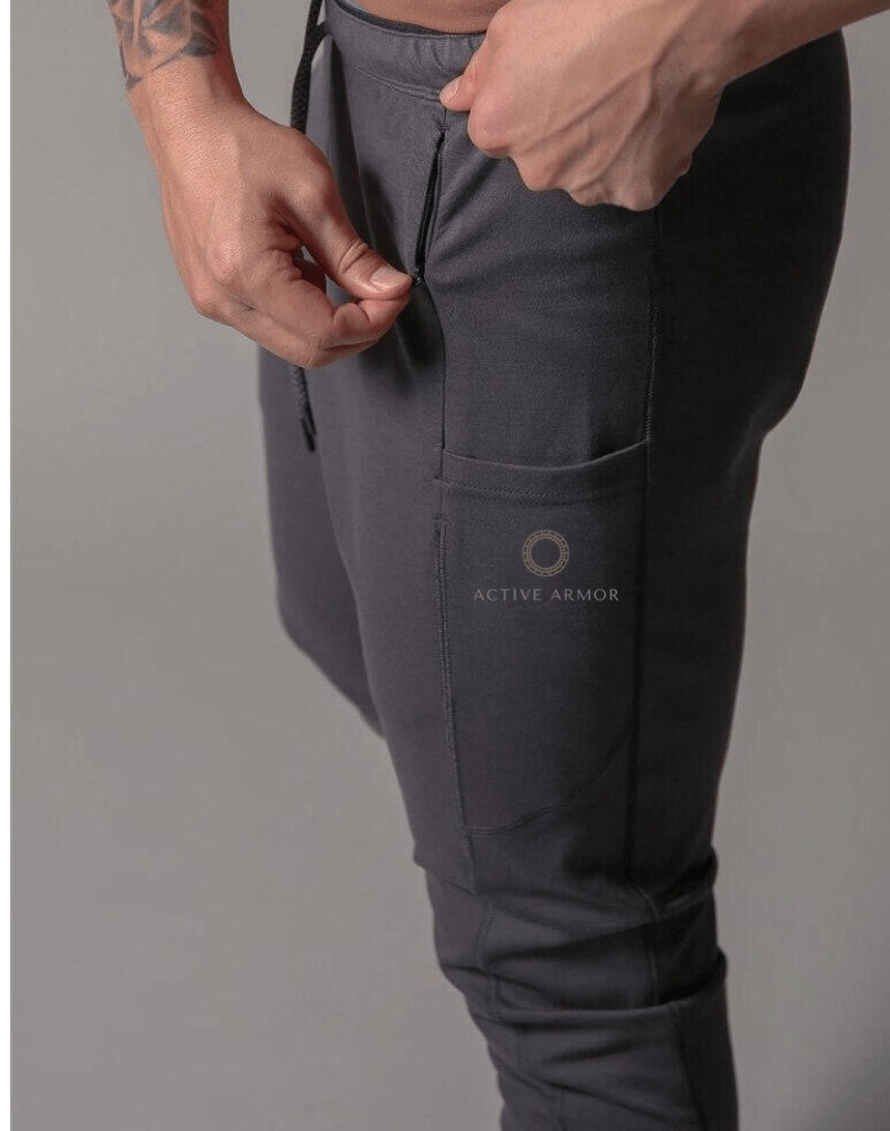 Active Armor "Juggernaut" | Premium Lifting Series | Tapered Tech Joggers | Elusive Gray - Active ArmorFit