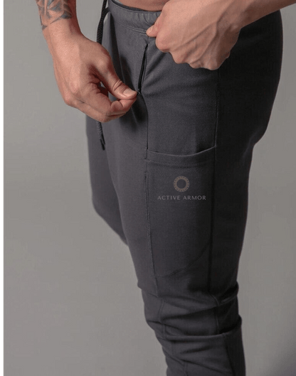 Active Armor "Juggernaut" | Premium Lifting Series | Tapered Tech Joggers | Elusive Gray - Active ArmorFit