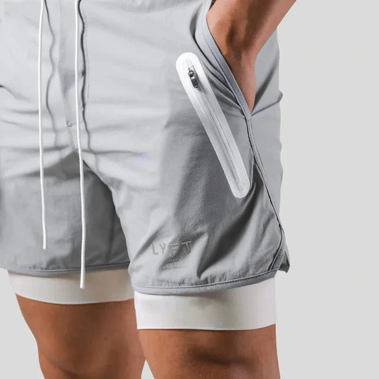 Active Armor "Relentless" Premium 2-in-1 Shorts | Light Gray - Active ArmorFit